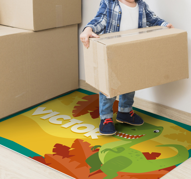 Dinosauriepersonalisering Vinylmatta namn - Tenstickers