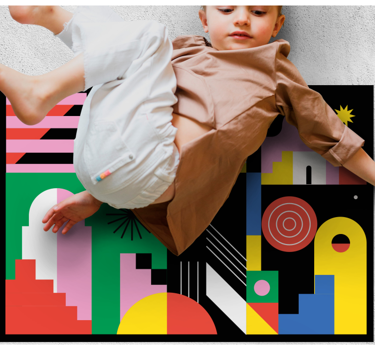 Djärva moderna former Vinylmatta geometrisk - Tenstickers