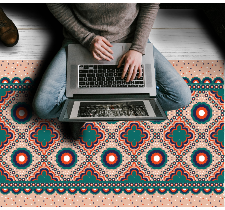 Djärvt blommotiv Vinylmatta etnisk - Tenstickers