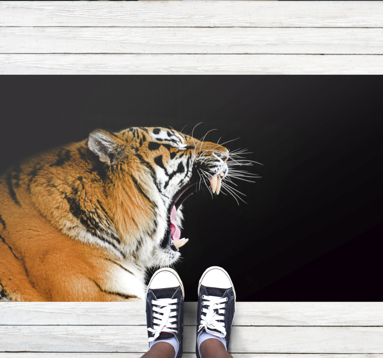 Djur arg tiger vinyl matta - Tenstickers