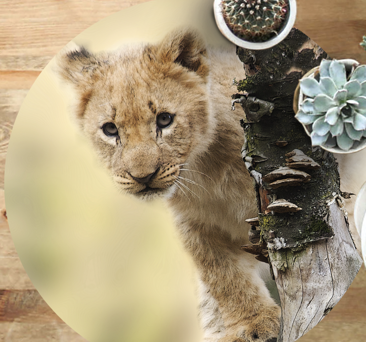 Djur söt liten lejon vinyl matta - Tenstickers