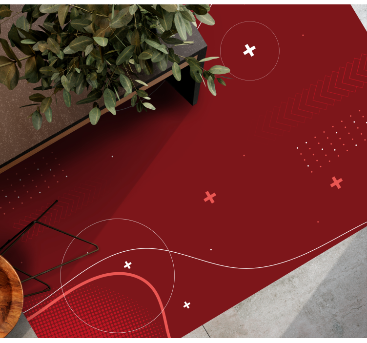 Dynamiska abstrakta mönster Vinylmatta modern - Tenstickers