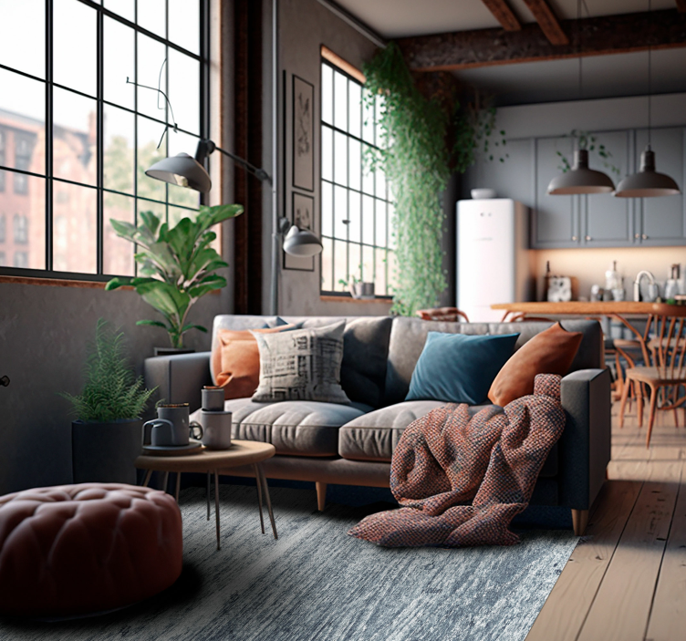 Effekt cement till ränder vinylmatta  - Tenstickers