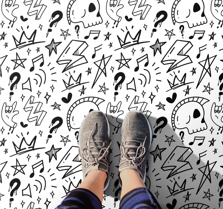 Eklektiska tonårsmönster Vinylmatta Ungdom - Tenstickers