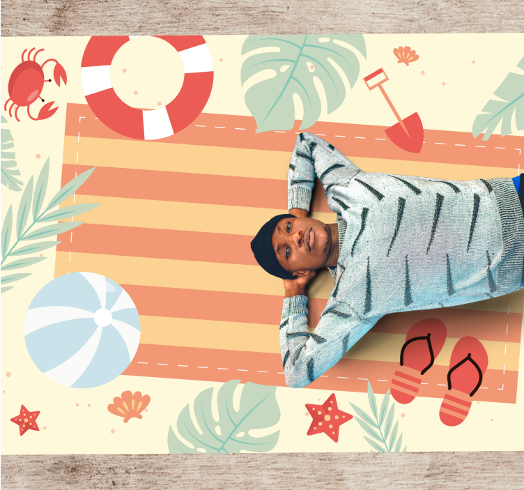 Ekologisk platt sommar strand design modern matta - Tenstickers