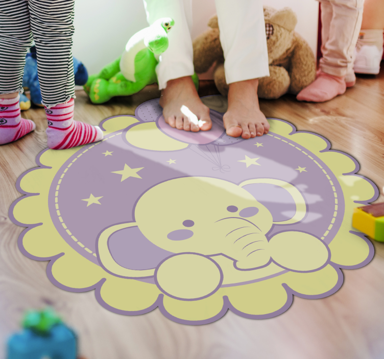 Elefant med ballonger baby lekmatta - Tenstickers