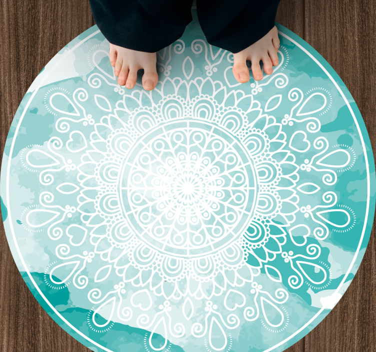 Eleganta akvarelltoner Vinylmatta Mandala - Tenstickers