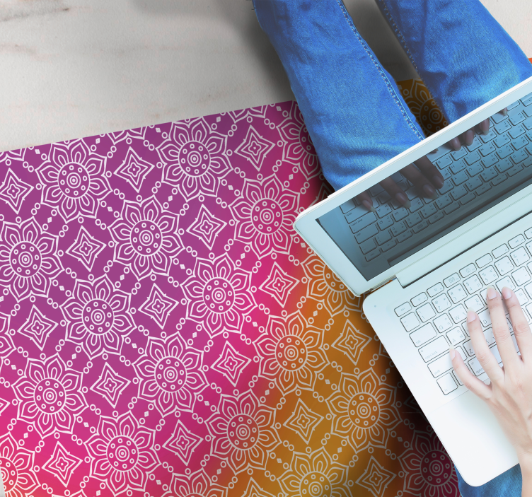 Elegant gradient Vinylmatta Mandala - Tenstickers