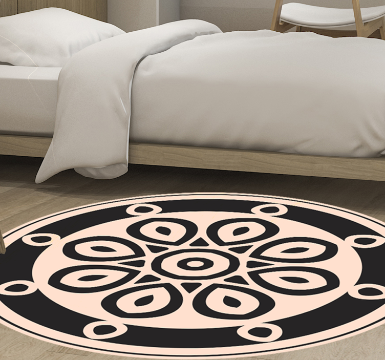 Elegant cirkulärt motiv Vinylmatta Mandala - Tenstickers