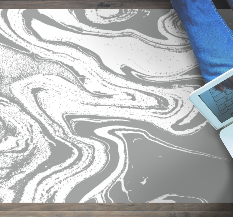 Elegant grå virvel vinylmatta i marmor - Tenstickers
