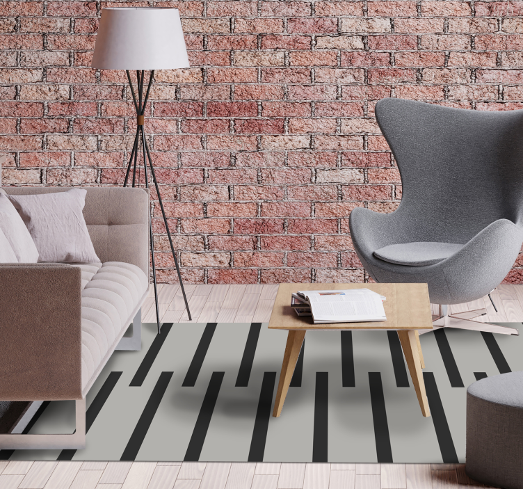 Elegant randigt mönster Vinylmatta modern - Tenstickers