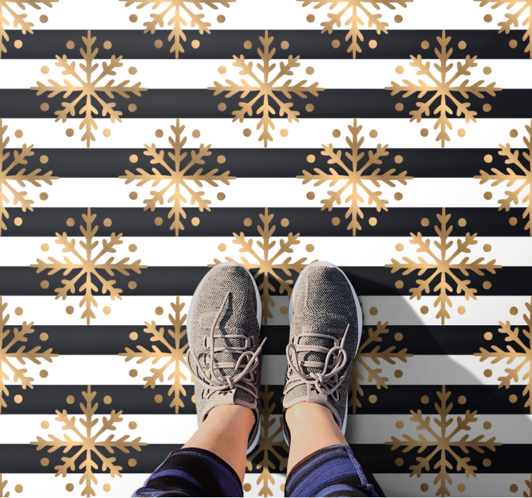 Elegant snöflingemönster Vinylmatta Jul - Tenstickers