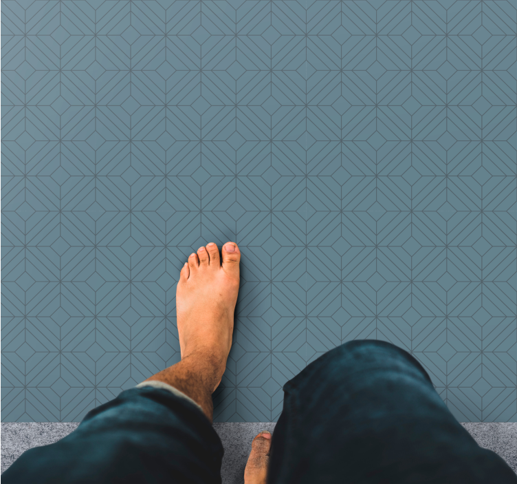 Elegant blå diamant nordisk vinylmatta - Tenstickers