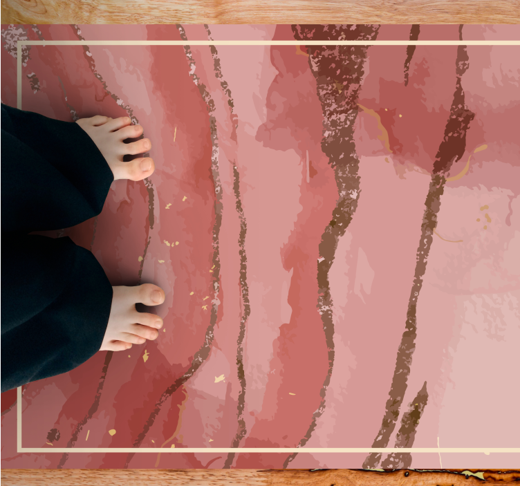 Eleganta rosa virvlar vinylmatta i marmor - Tenstickers