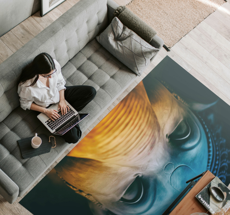 Eteriska elefantansikten Vinylmatta etnisk - Tenstickers