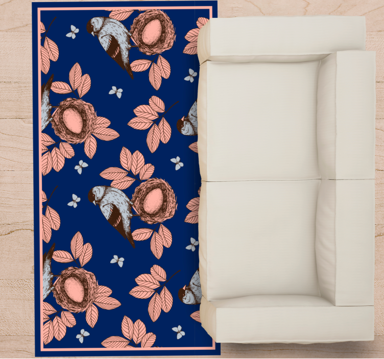 Fågelbo botaniskt motiv Vinylmatta djur - Tenstickers