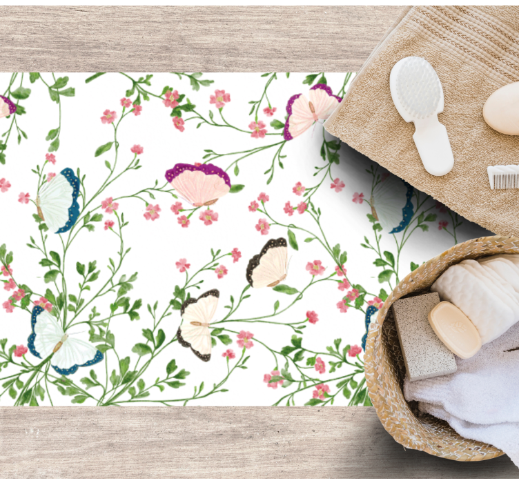 Fantasi akvarell blommig matta - Tenstickers