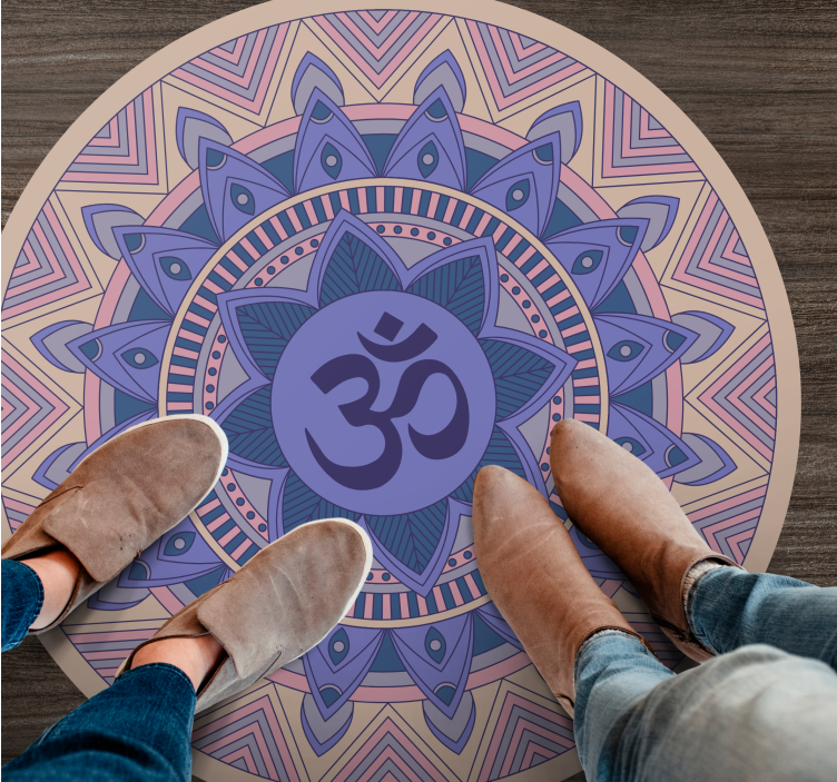 Färgglada mandala om symbol mandala vinylmatta - Tenstickers