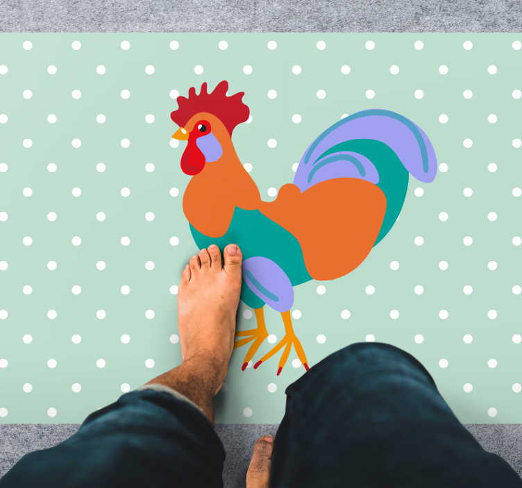 Färgglada realistiska tuppdjur matta - Tenstickers