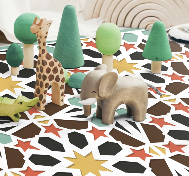 Färgglad rektangulär kakelmatta - Tenstickers