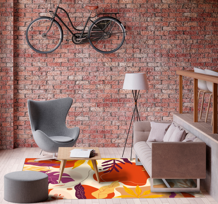 Färgglada blad vinyl matta natur matta - Tenstickers