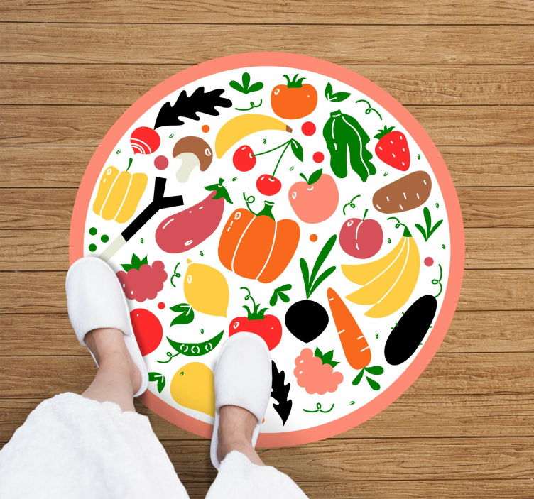 Färgglada fruktmotiv Vinylmatta blommor och växter - Tenstickers