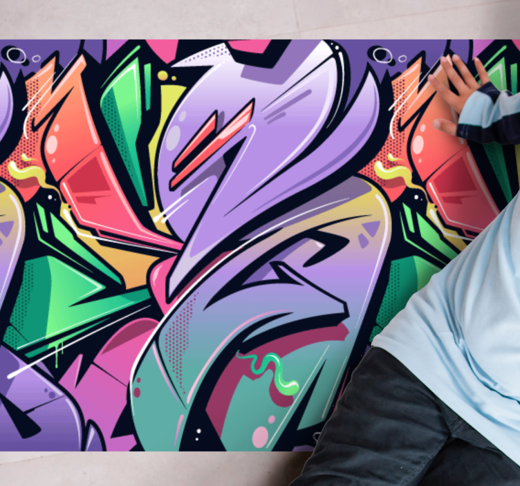 Färgglada graffiti gatukonst textur matta - Tenstickers