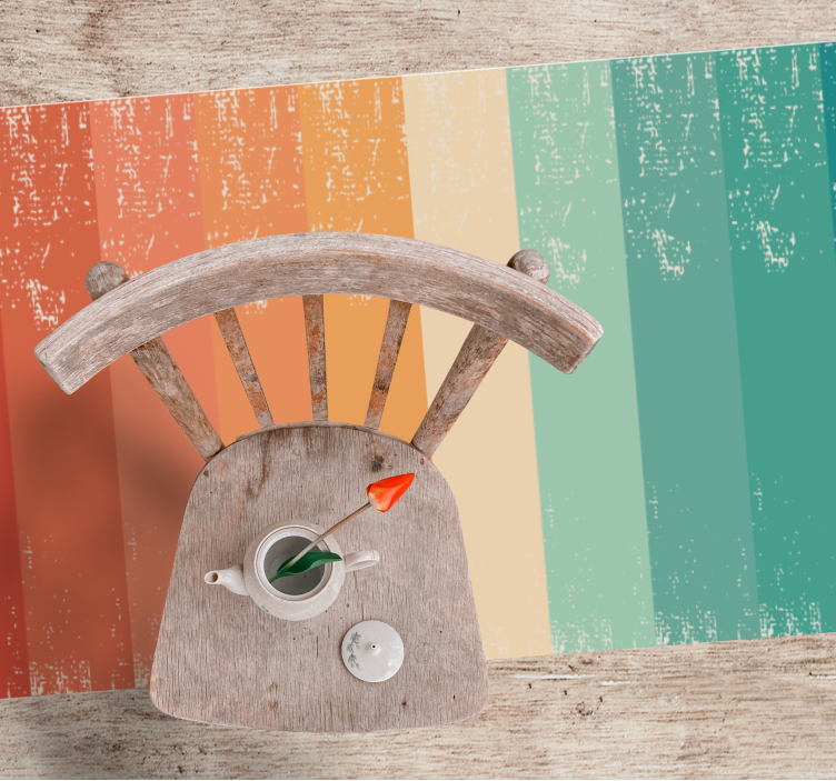 Färgglada randiga lager Vinylmatta minimalistisk - Tenstickers