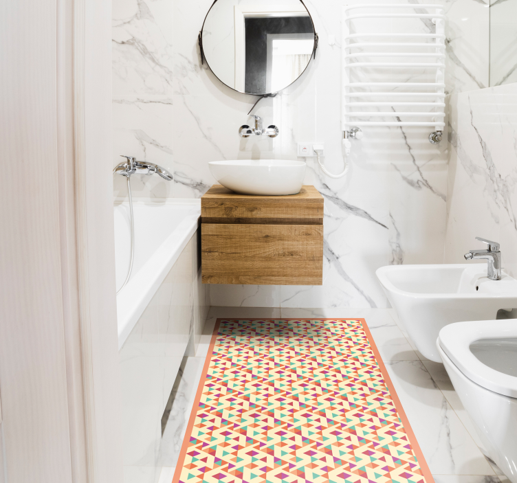 Färgglada trianglar geometriska vinylmattor - Tenstickers