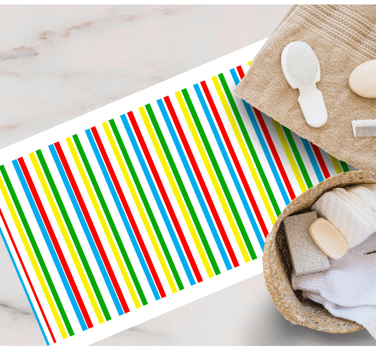 Färgglatt vertikalt mönster Vinlymatta randiga - Tenstickers