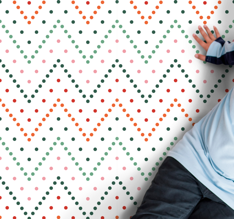 Färgglatt chevronmönster Andra Vinylmattor - Tenstickers