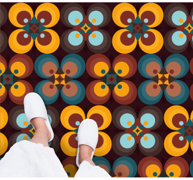 Färgglatt cirkulärt mönster Vinylmatta kakeleffekt - Tenstickers