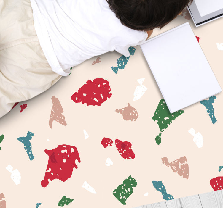 Färgglad terrazzodesign vinylmatta - Tenstickers