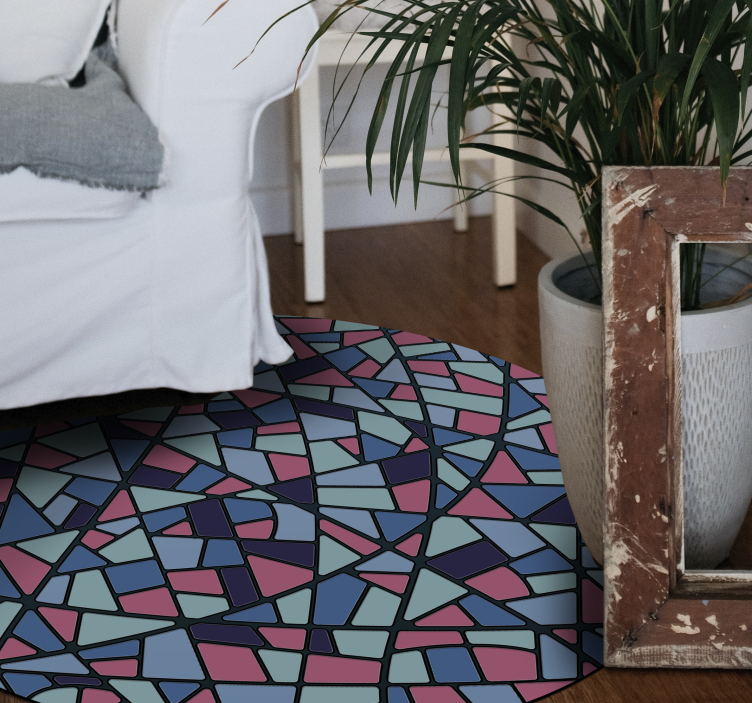 Färgglatt geometriskt arrangemang Vinylmatta Mosaik - Tenstickers