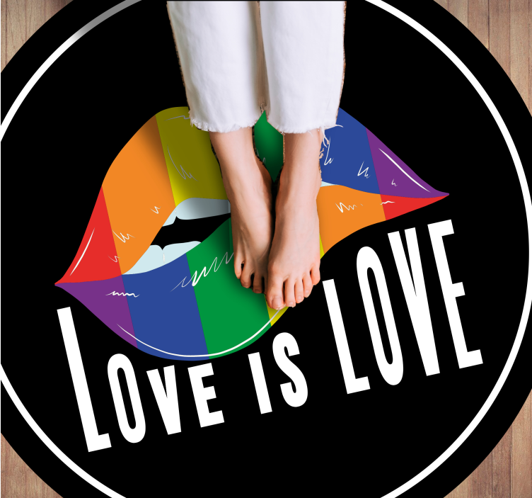 Färgglatt läppmotiv Vinylmattor med fraser - Tenstickers