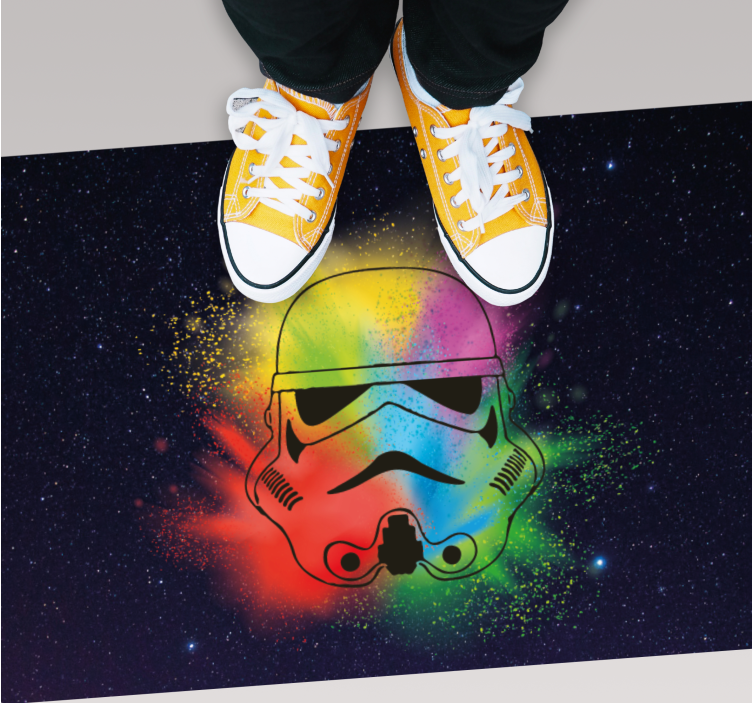 Färgglatt stormtrooperansikte Andra Vinylmattor - Tenstickers