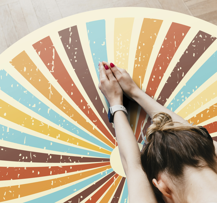 Retro strålande mönster Vinylmatta årgång - Tenstickers