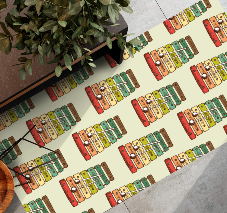 Färgglatt xylofonmönster Vinylmatta Ungdom - Tenstickers