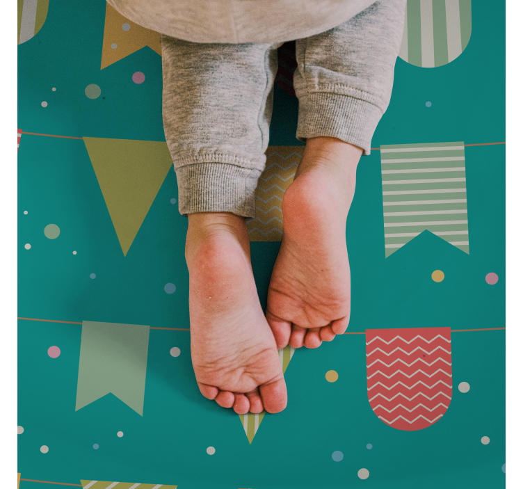 Festlig bunting Vinylmatta Barn - Tenstickers