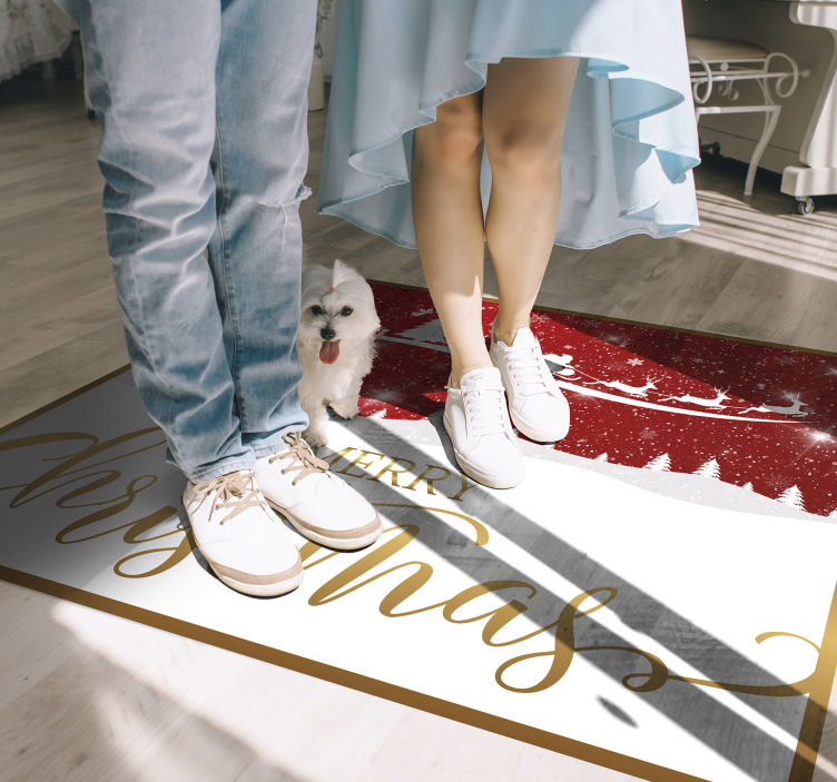 Festlig hälsning Vinylmatta Jul - Tenstickers