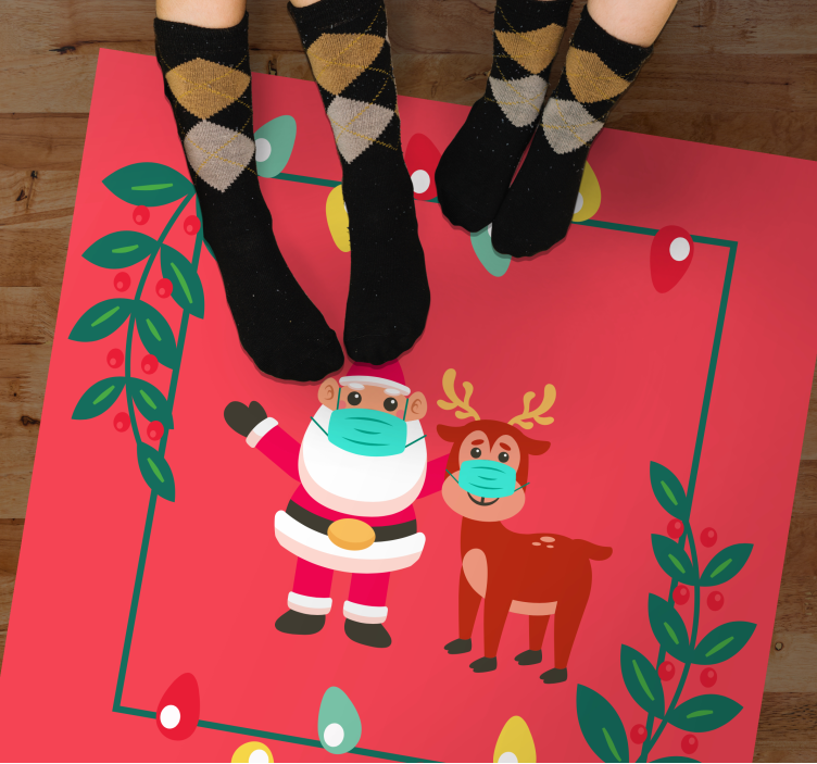 Tomteberlock med mask Vinylmatta Jul - Tenstickers