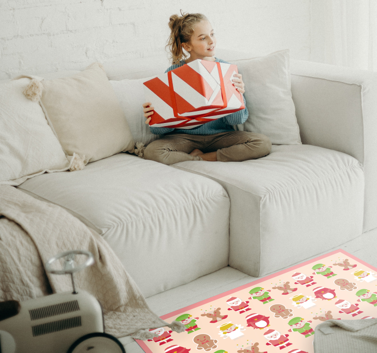 Festliga karaktärer Vinylmatta Jul - Tenstickers