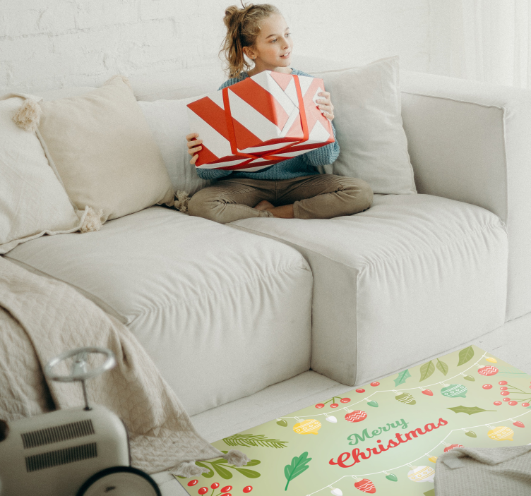 Festliga säsongsbetonade hälsningar Vinylmatta Jul - Tenstickers