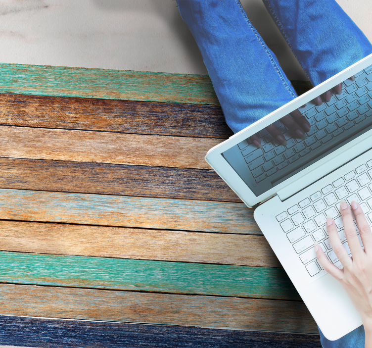 Flerfärgade träplankor Vinylmatta träeffekt - Tenstickers