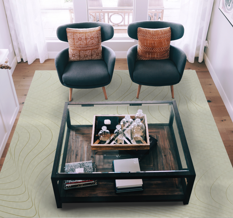 Flödande linjekonst Vinylmatta minimalistisk - Tenstickers