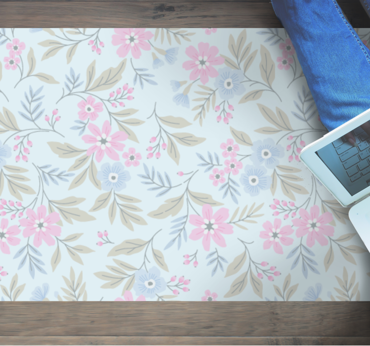 Floral Pastel Design Vinylmatta blommor och växter - Tenstickers