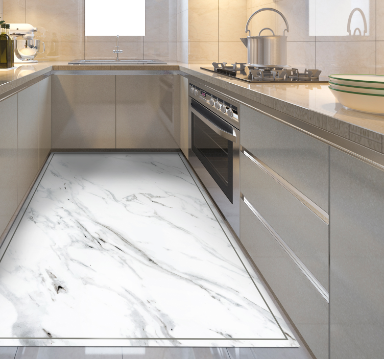 För köksmarmoreffekt modern matta - Tenstickers