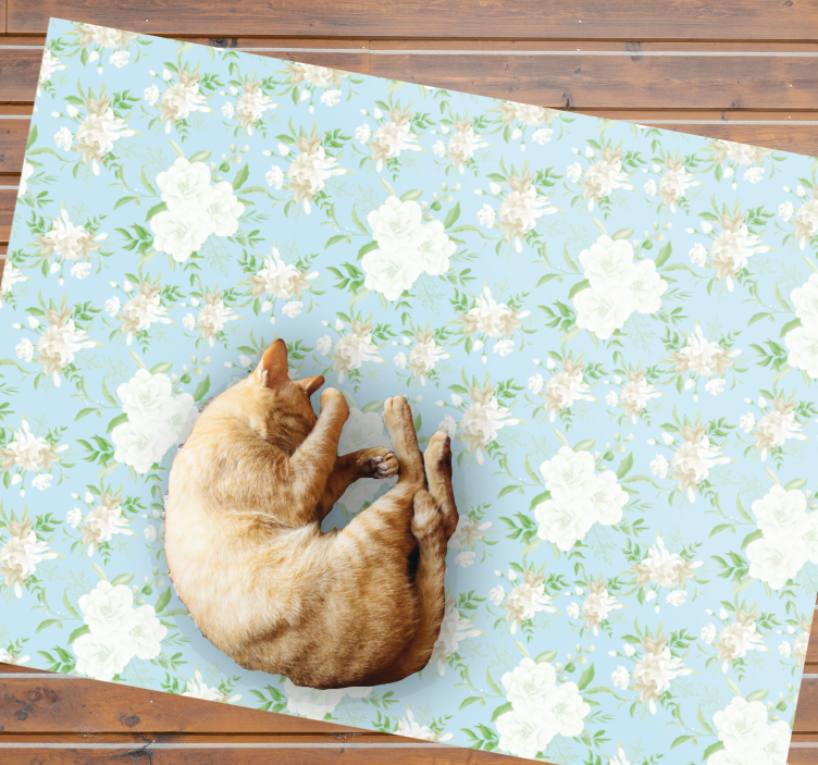 Fridfull blommig elegans Vinylmatta blommor och växter - Tenstickers