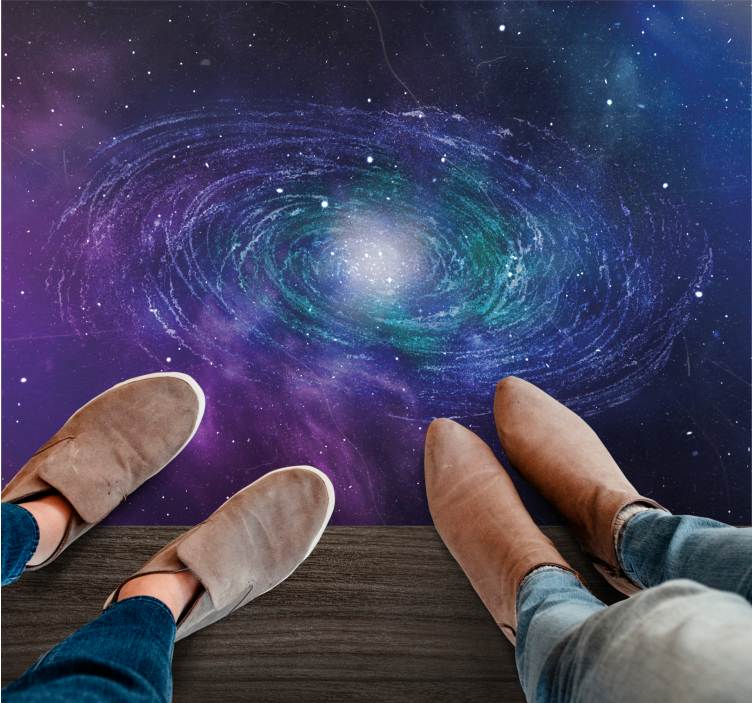 Galaktiskt virvelmönster Vinylmatta Stjärnor - Tenstickers