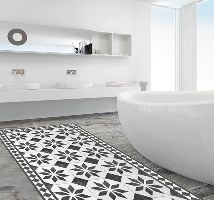 Gammaldags matta Vinylmatta Mosaik - Tenstickers